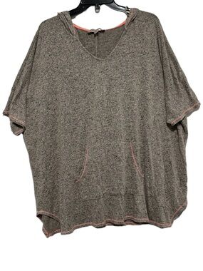 Misia Heathered Gray Short Sleeve Hoodie